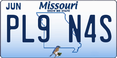 MO license plate PL9N4S