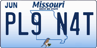 MO license plate PL9N4T
