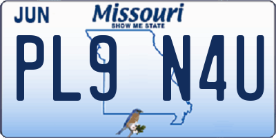 MO license plate PL9N4U