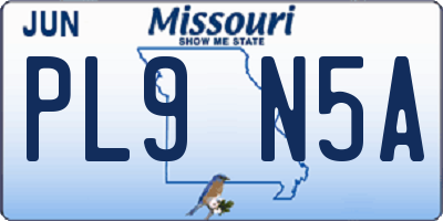 MO license plate PL9N5A