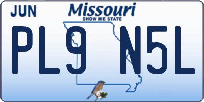 MO license plate PL9N5L