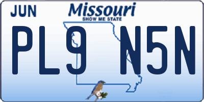 MO license plate PL9N5N