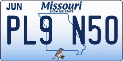 MO license plate PL9N5O