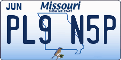 MO license plate PL9N5P