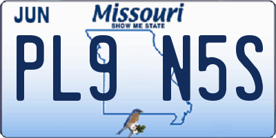 MO license plate PL9N5S