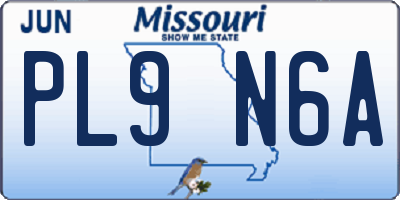 MO license plate PL9N6A