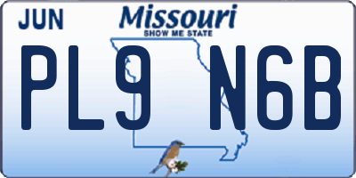 MO license plate PL9N6B