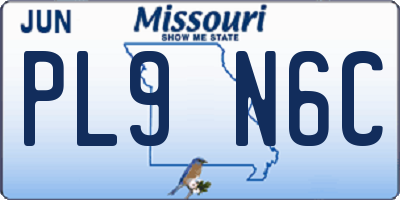 MO license plate PL9N6C