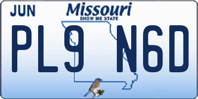 MO license plate PL9N6D