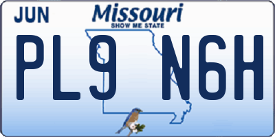MO license plate PL9N6H