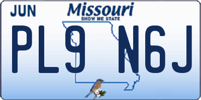 MO license plate PL9N6J