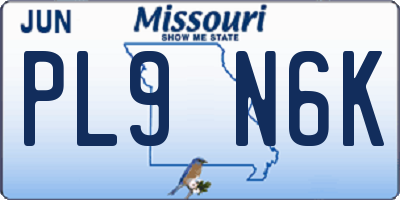 MO license plate PL9N6K