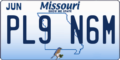 MO license plate PL9N6M