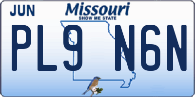 MO license plate PL9N6N