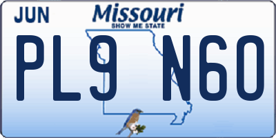 MO license plate PL9N6O