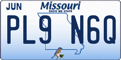 MO license plate PL9N6Q
