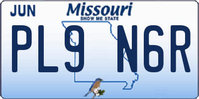 MO license plate PL9N6R