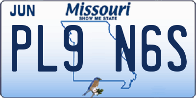 MO license plate PL9N6S