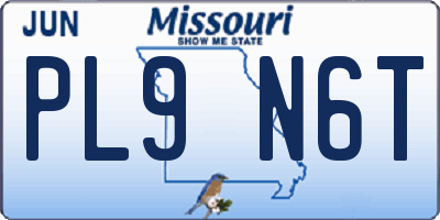 MO license plate PL9N6T