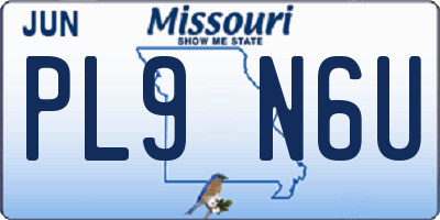 MO license plate PL9N6U
