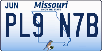 MO license plate PL9N7B