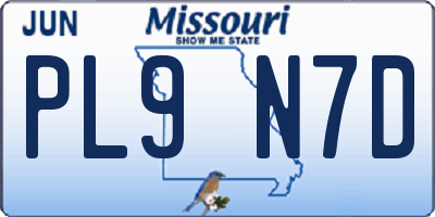 MO license plate PL9N7D