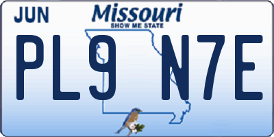 MO license plate PL9N7E