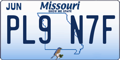 MO license plate PL9N7F