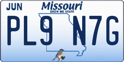 MO license plate PL9N7G