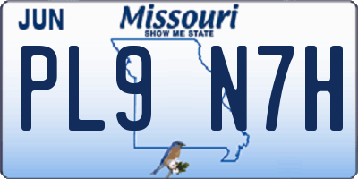 MO license plate PL9N7H