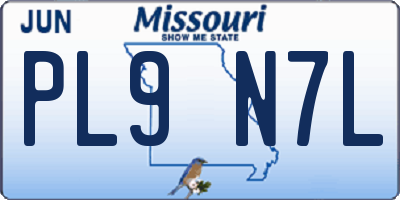 MO license plate PL9N7L
