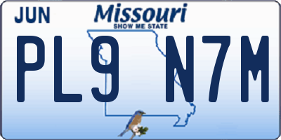 MO license plate PL9N7M