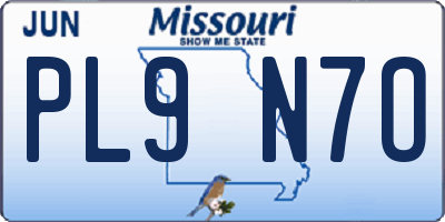 MO license plate PL9N7O