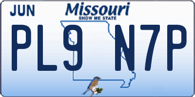 MO license plate PL9N7P