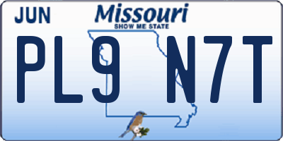 MO license plate PL9N7T