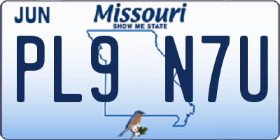 MO license plate PL9N7U