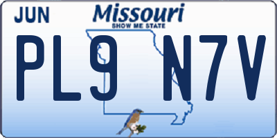 MO license plate PL9N7V