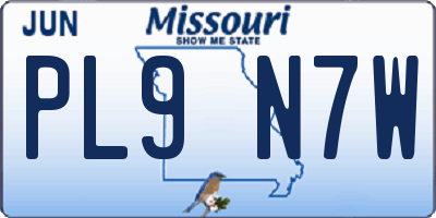 MO license plate PL9N7W