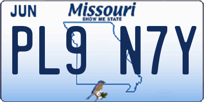 MO license plate PL9N7Y