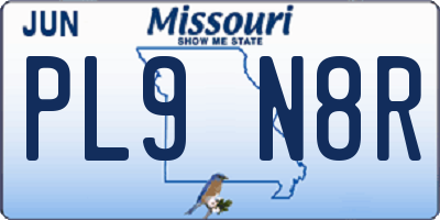 MO license plate PL9N8R
