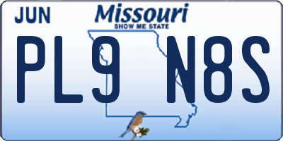 MO license plate PL9N8S