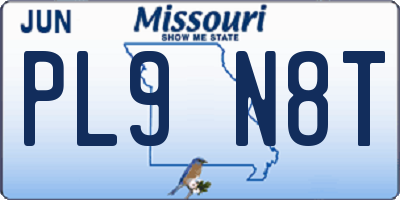 MO license plate PL9N8T