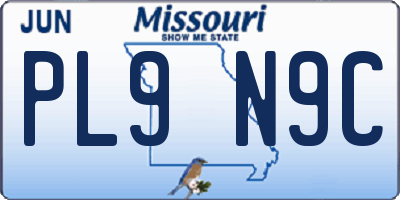 MO license plate PL9N9C