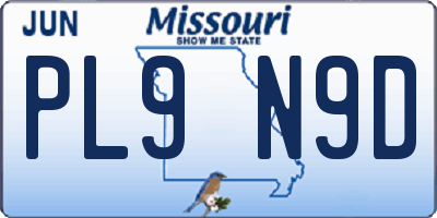 MO license plate PL9N9D