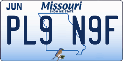 MO license plate PL9N9F