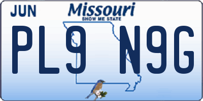 MO license plate PL9N9G
