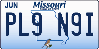 MO license plate PL9N9I