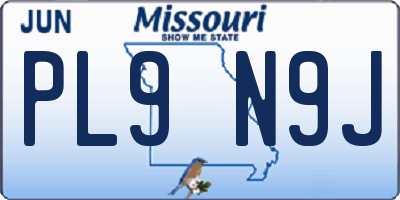 MO license plate PL9N9J