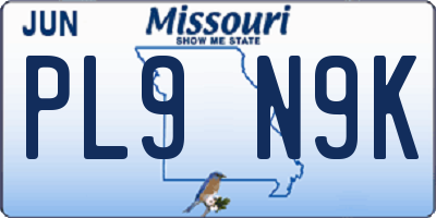 MO license plate PL9N9K