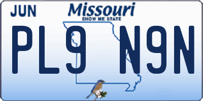 MO license plate PL9N9N